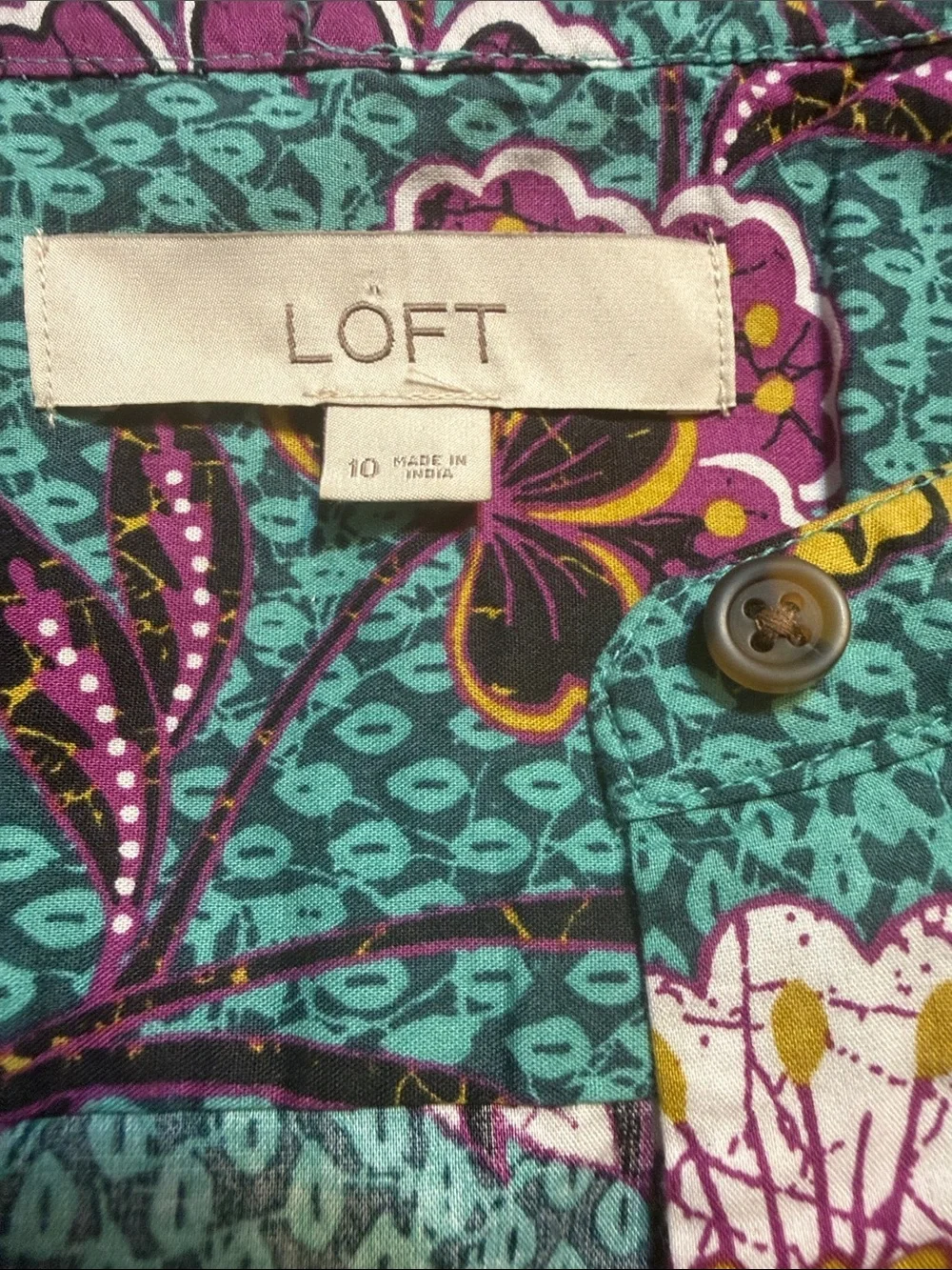 LOFT Floral Utility Midi Shirtdress - Picture 2 of 6
